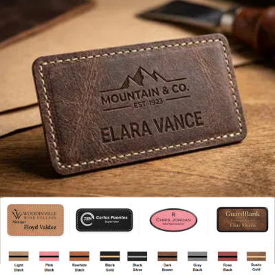 Leather Name Badge